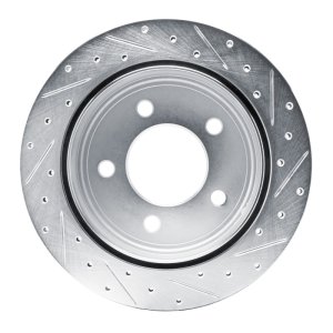Dodge Ram 1500 Van Brake Rotor (1) - Rear Left - R1 Concepts - Drilled & Slotted - Silver - 2003